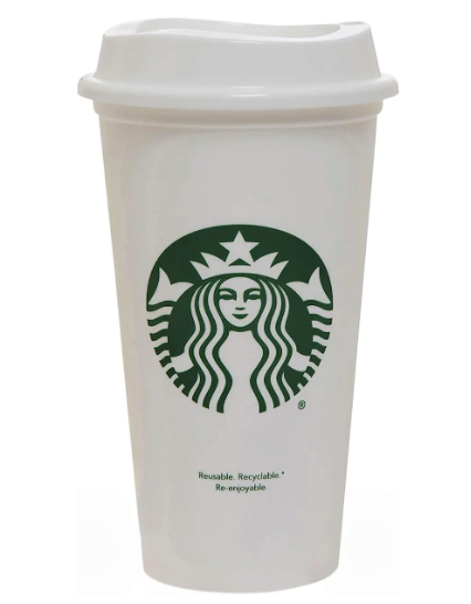 Starbucks White Reusable Travel Mug/Cup/Tumbler Grande Medium