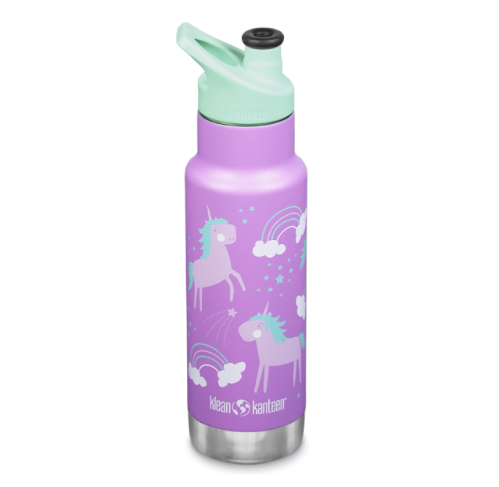 Klean Kanteen Vac Kid Classic Narrow 12oz Stainless Steel (w/Sport Cap) Unicorns