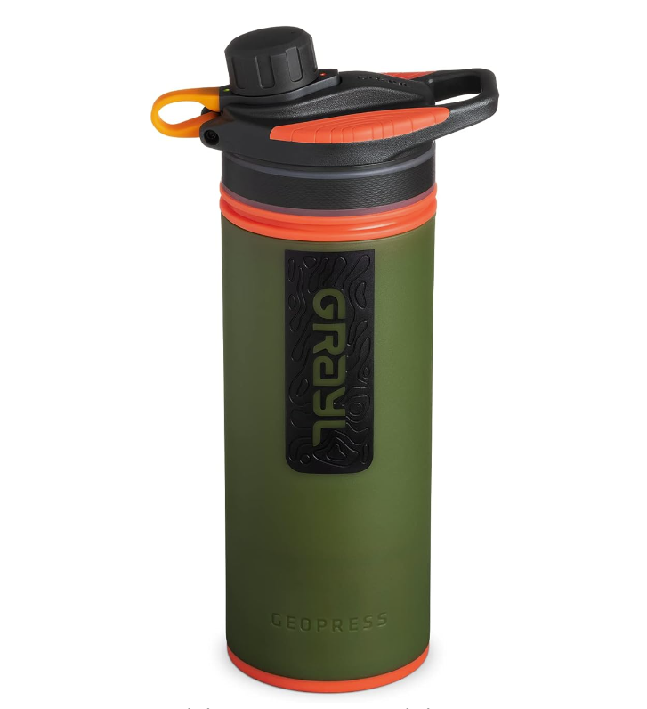 GRAYL GeoPress 24 oz Water Purifier Bottle - Filter for Hiking, Camping, Survival, Travel